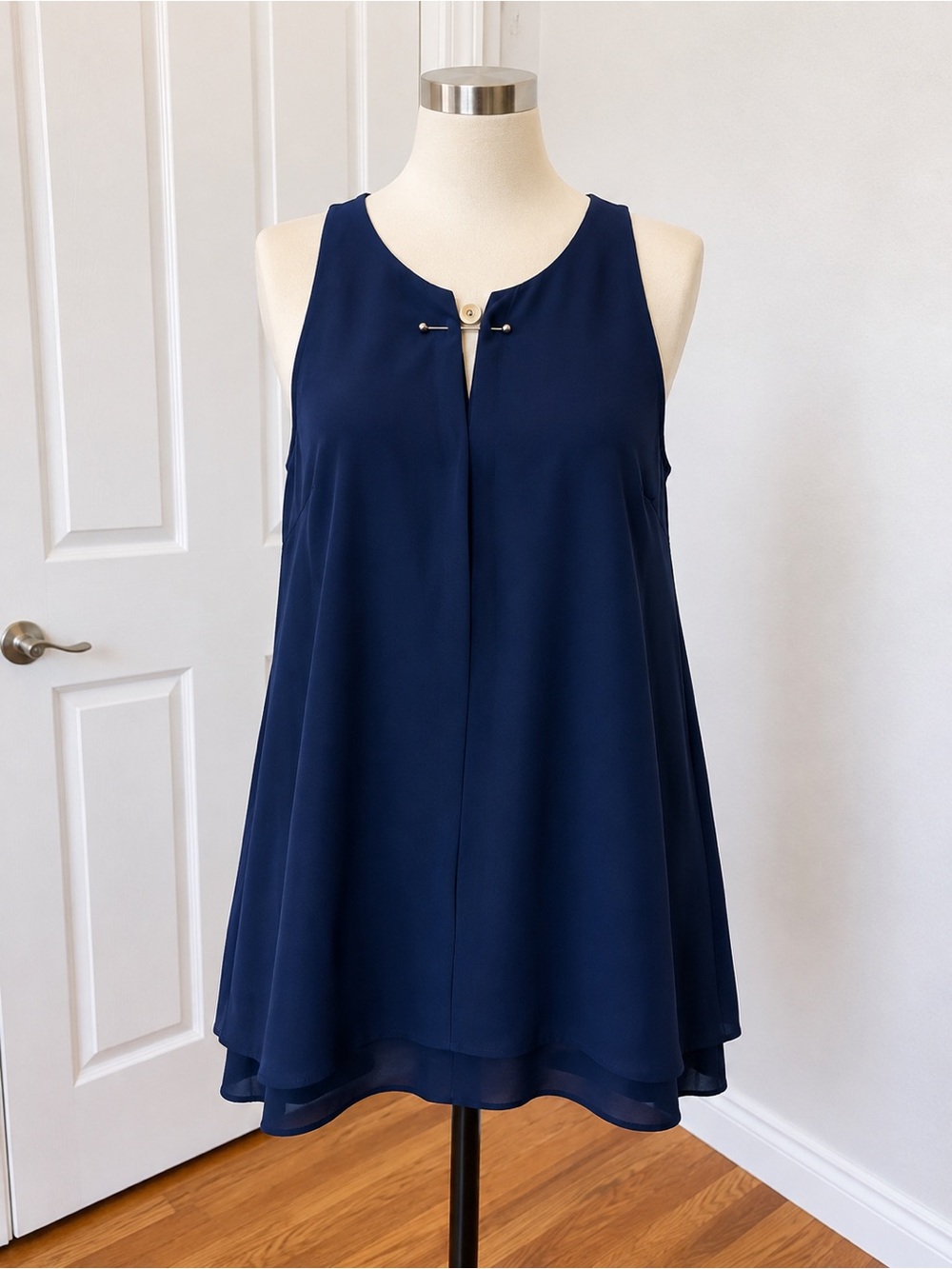 A.L.C. Vibrant Blue Sleeveless Keyhole Tunic Camisole